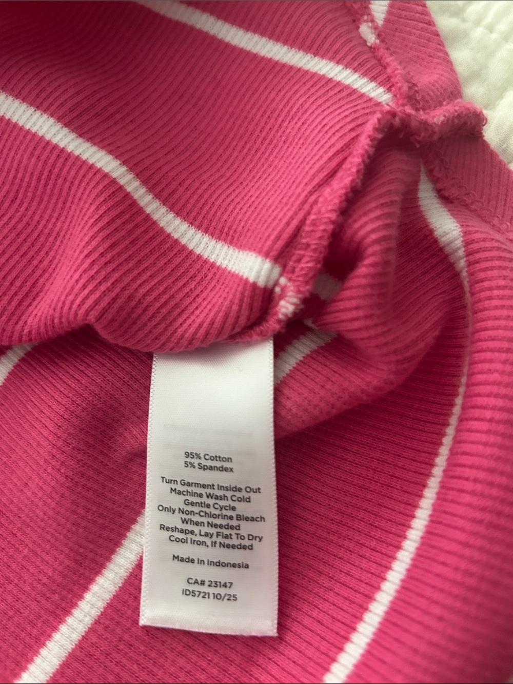 Talbots Hot Pink and White Striped Boat Neck Short Sleeved Top - Picture 5 of 6